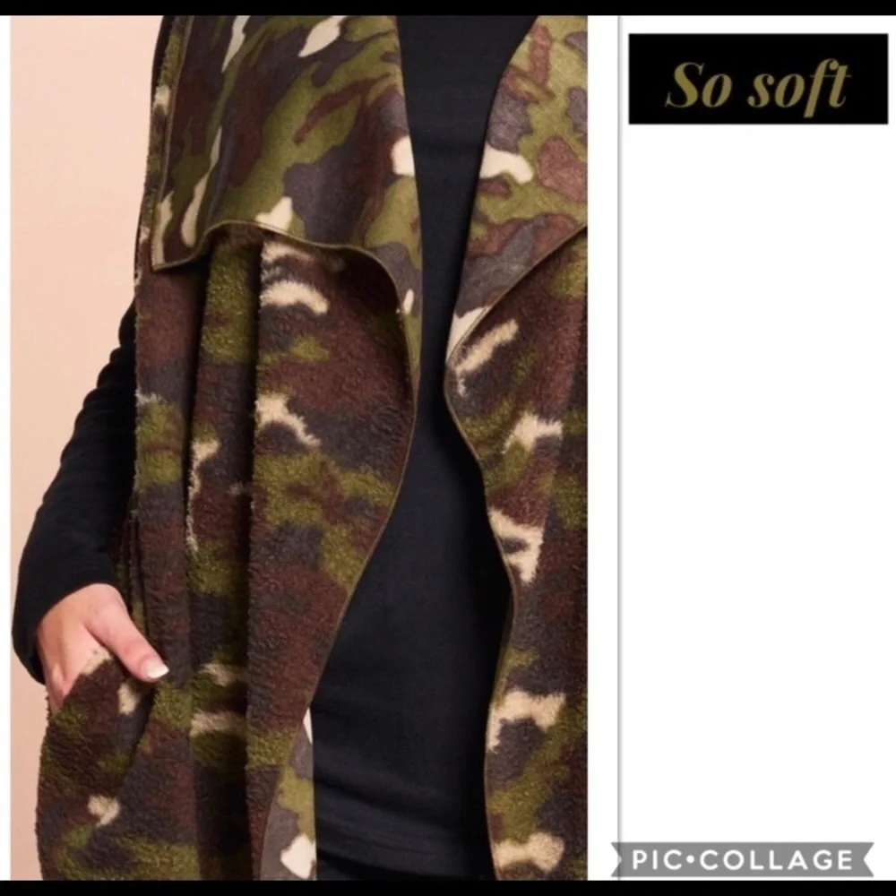 SALE!! Cute Diva Plus Camouflaged Vest